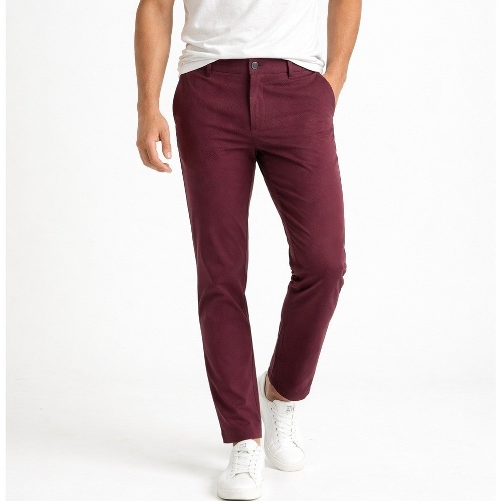 Lululemon Commission Slim Fit Pant 34x29 Burgundy Warpstreme Chino Mens